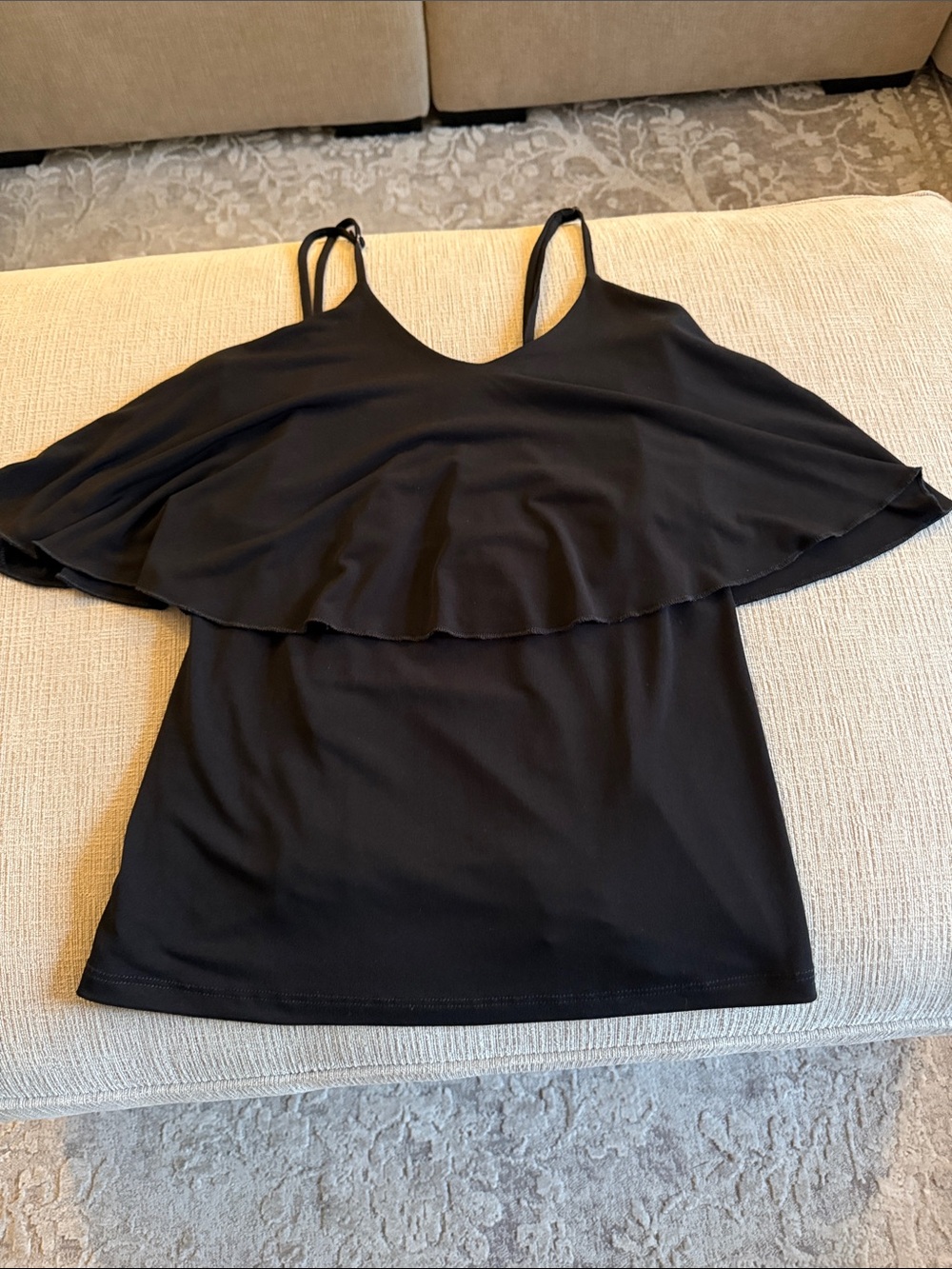 Veronica M Black Ruffle Camisole